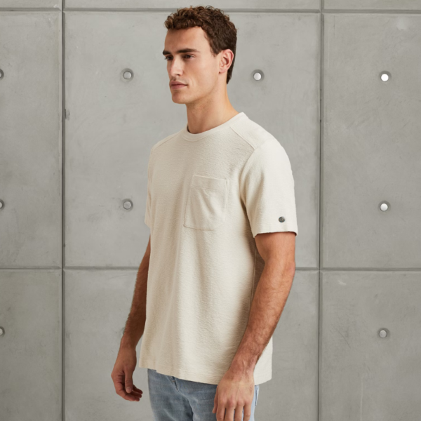 CAST IRON T-SHIRT R-NECK STRUCTURE COTTON ALMOND MILK