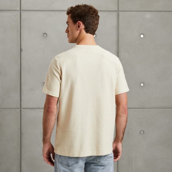 CAST IRON T-SHIRT R-NECK STRUCTURE COTTON ALMOND MILK - Afbeelding 2