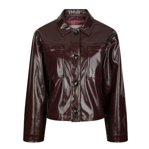 NEO NOIR JACKET EMILIA PATENT BURGUNDY - Afbeelding 2