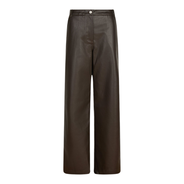 NEO NOIR PANTS PINUR FAUX LEATHER DARK BROWN