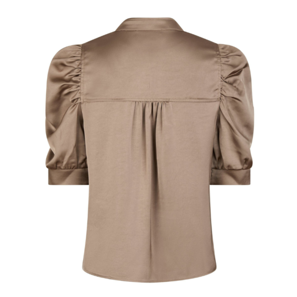 NEO NOIR BLOUSE ROELLA HEAVY SATEEN DARK TAUPE - Afbeelding 2