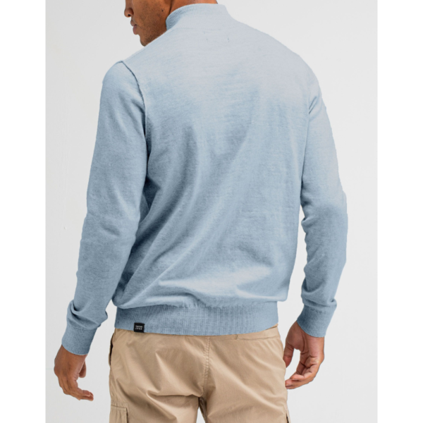 BUTCHER OF BLUE PULLOVER LT CLIFDEN HALF ZIP LAGOON BLUE - Afbeelding 2