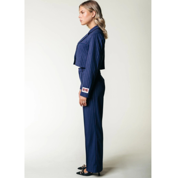 COLOURFUL REBEL BLAZER WINOAH PINSTRIPE CROPPED DARK BLUE - Afbeelding 3