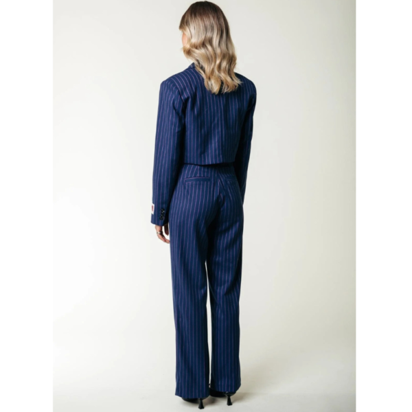 COLOURFUL REBEL BLAZER WINOAH PINSTRIPE CROPPED DARK BLUE - Afbeelding 2