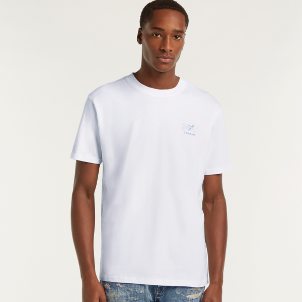 DENHAM T-SHIRT SWALLOW TEE CJ GRAPHIC CORE JERSEY WHITE - Afbeelding 2