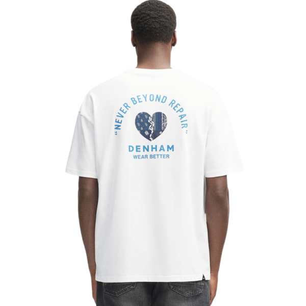 DENHAM T-SHIRT WEAR BETTER BOX TEE HCJ HEAVY COTTON JERSEY WHITE