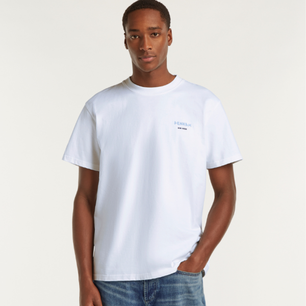 DENHAM T-SHIRT PAINTER TEE HCJ HEAVY CORE JERSEY WHITE - Afbeelding 2