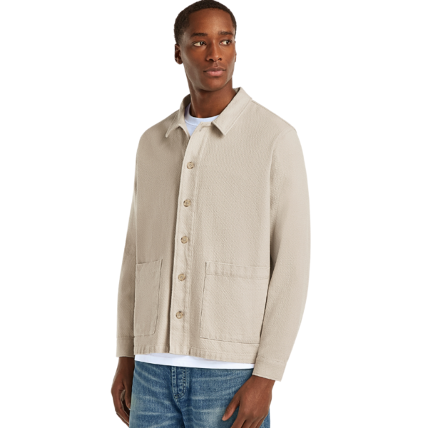 DENHAM OVERHEMD JOEY OVERSHIRT FSC STRUCTURE COTTON IRISH CREAM