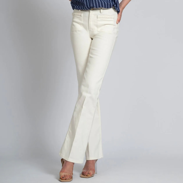 FIFTH HOUSE JEANS GINNA FLARED OFF WHITE STAR WHITE