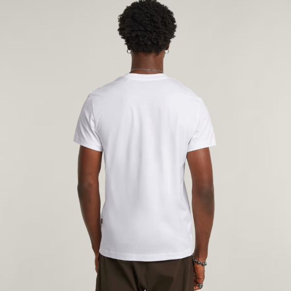 G-STAR RAW MEN T-SHIRT TEXT CHEST WHITE - Afbeelding 3