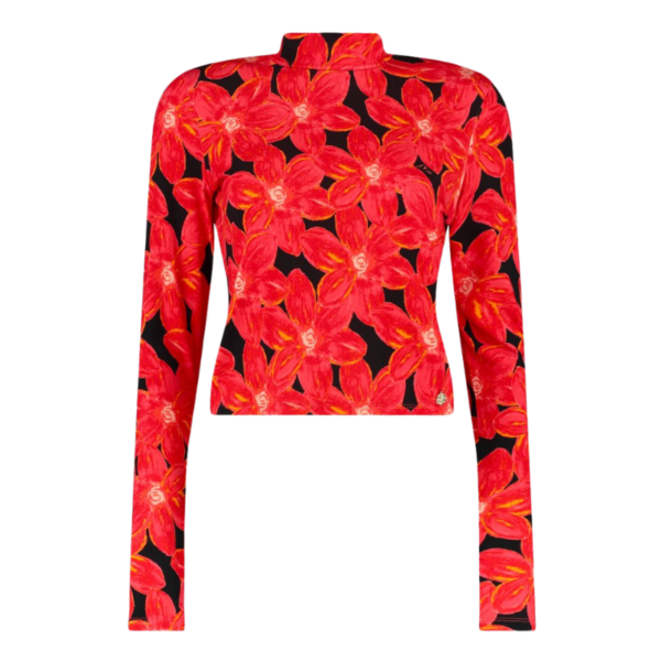 HARPER & YVE TOP JEFF-LS SPICY RED FLOWER