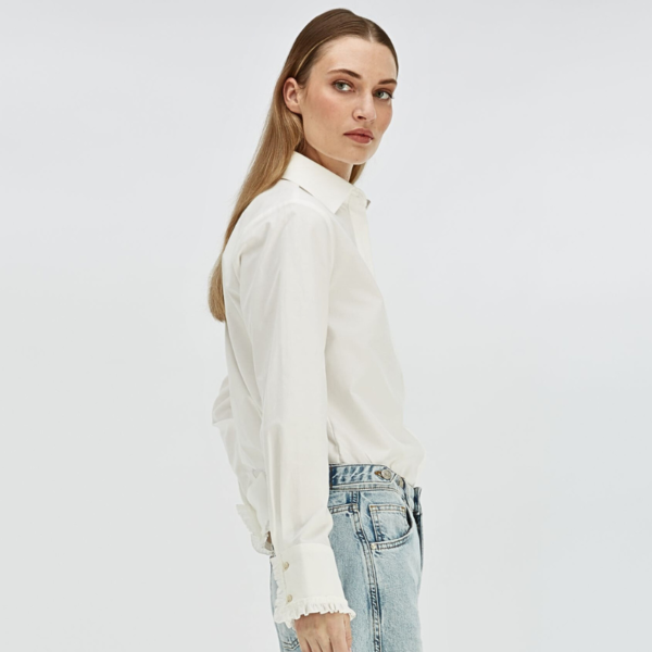 JOSH V BLOUSE JENNIE MET RUCHES OFF WHITE - Afbeelding 2