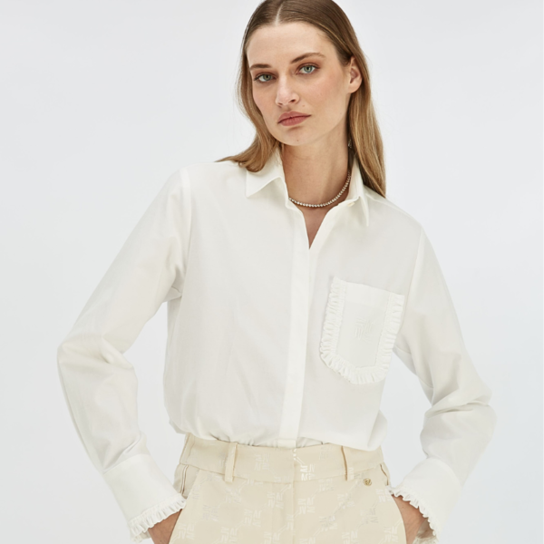 JOSH V BLOUSE JENNIE MET RUCHES OFF WHITE