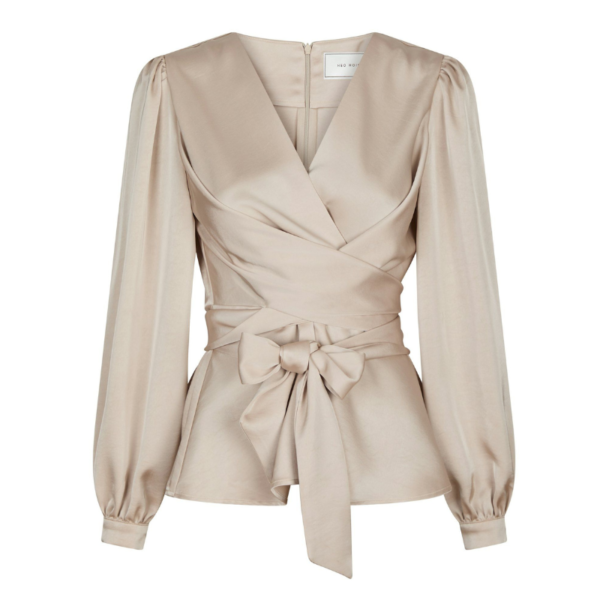 NEO NOIR BLOUSE RISTA HEAVY SATEEN CHAMPAGNE