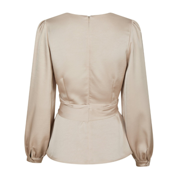 NEO NOIR BLOUSE RISTA HEAVY SATEEN CHAMPAGNE - Afbeelding 2