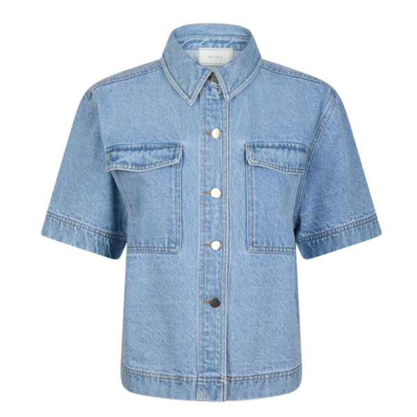 NEO NOIR BLOUSE TIKI DENIM SHIRT SMOKE BLUE - Afbeelding 2