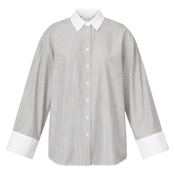 SISTERS POINT BLOUSE VISKA-SH1 GREY/BROWN STRIPE