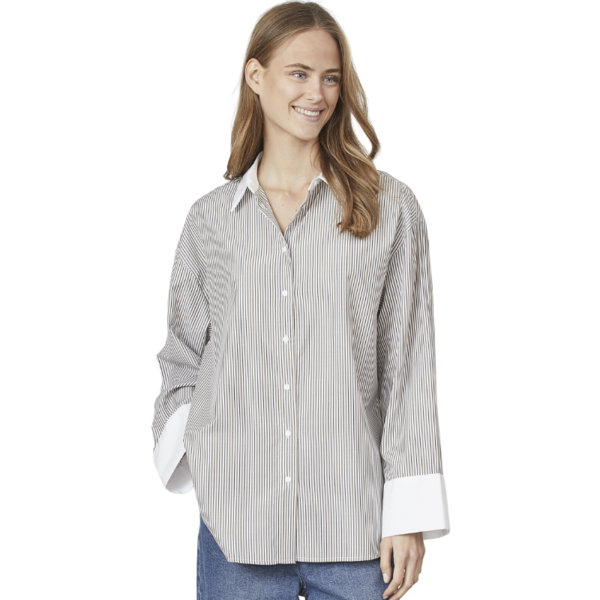 SISTERS POINT BLOUSE VISKA-SH1 GREY/BROWN STRIPE - Afbeelding 3