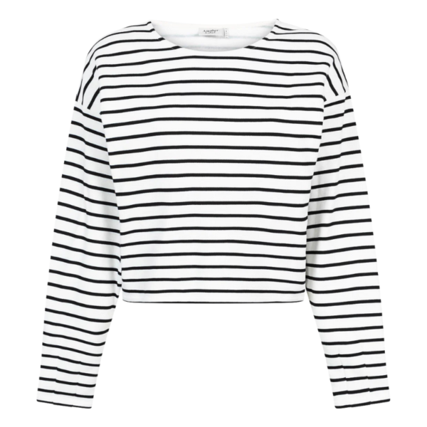 ANOTHER-LABEL SWEATER JOANNE SWEAT BLACK WHITE STRIPE - Afbeelding 2