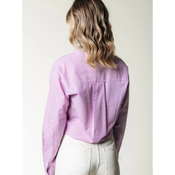 COLOURFUL REBEL BLOUSE ALIYA STRIPE BOXY ORCHID PINK - Afbeelding 2