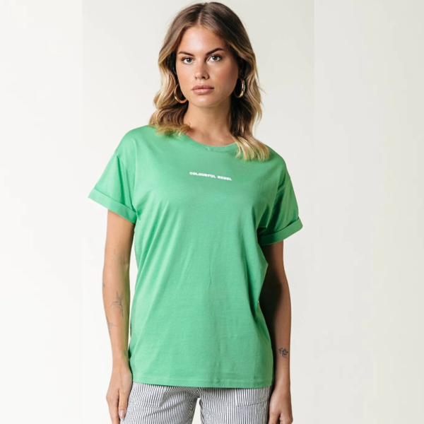 COLOURFUL REBEL T-SHIRT UNI LOGO BOXY TEE BRIGHT GREEN