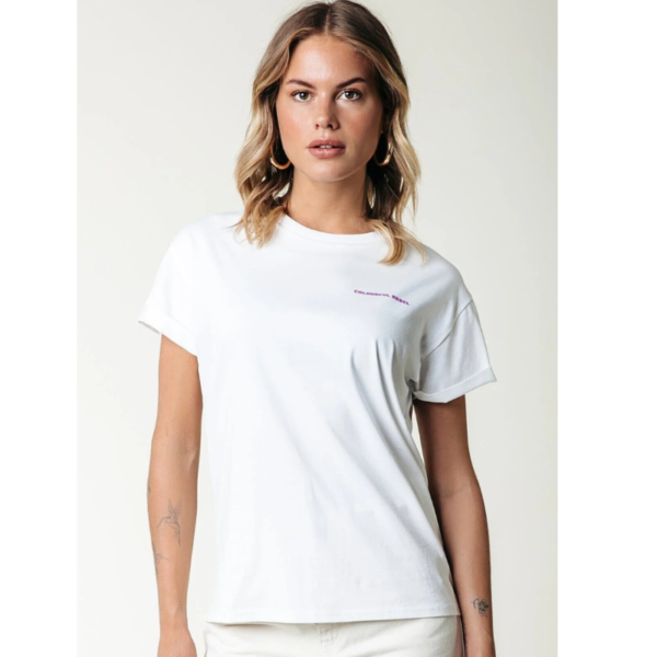 COLOURFUL REBEL T-SHIRT LOGO CIRCLE BOXY TEE STANDARD WHITE - Afbeelding 2