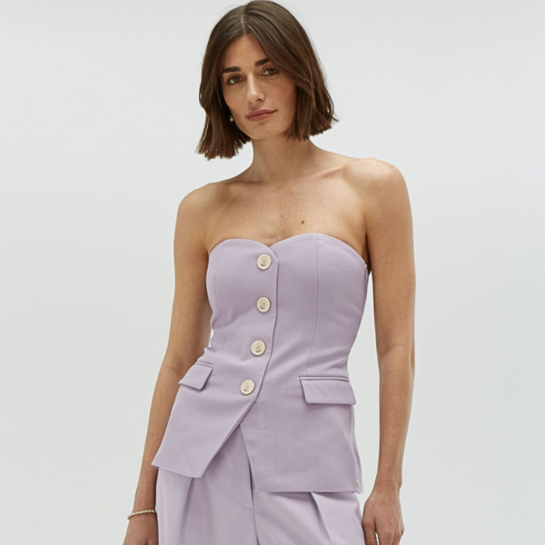 JOSH V TOP NIVA FITTED BUSTIER LILAC