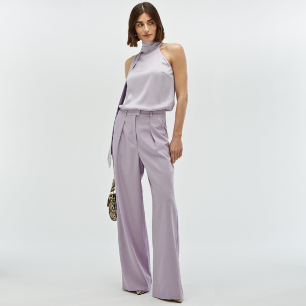 JOSH V PANTS LIA HIGH WAIST WIDE LEG LILAC