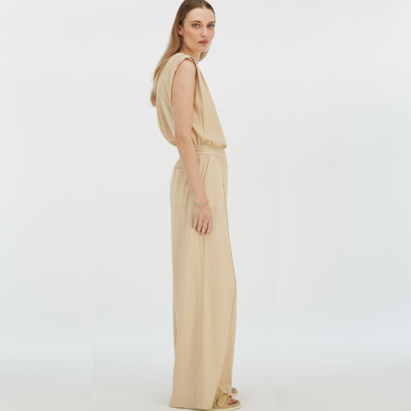 JOSH V PANTS ARIES MID RISE WIDE LEG LIGHT SAND